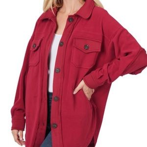 Fleece Shacket with elbow patch
